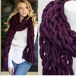 Long chunky braid scarf
